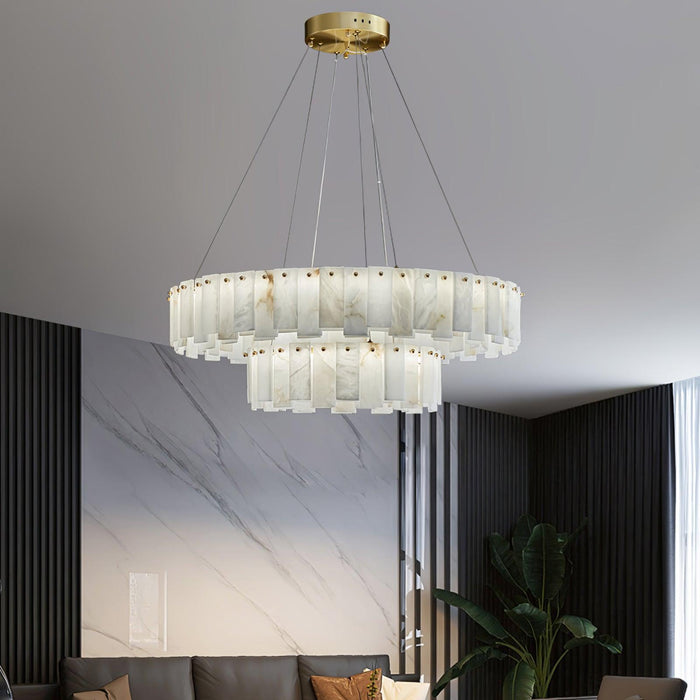 Celestial Alabaster Round Chandelier - Simprolos