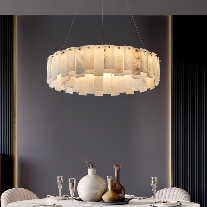 Celestial Alabaster Round Chandelier - Simprolos