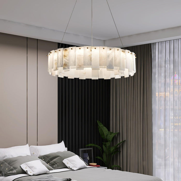 Celestial Alabaster Round Chandelier - Simprolos