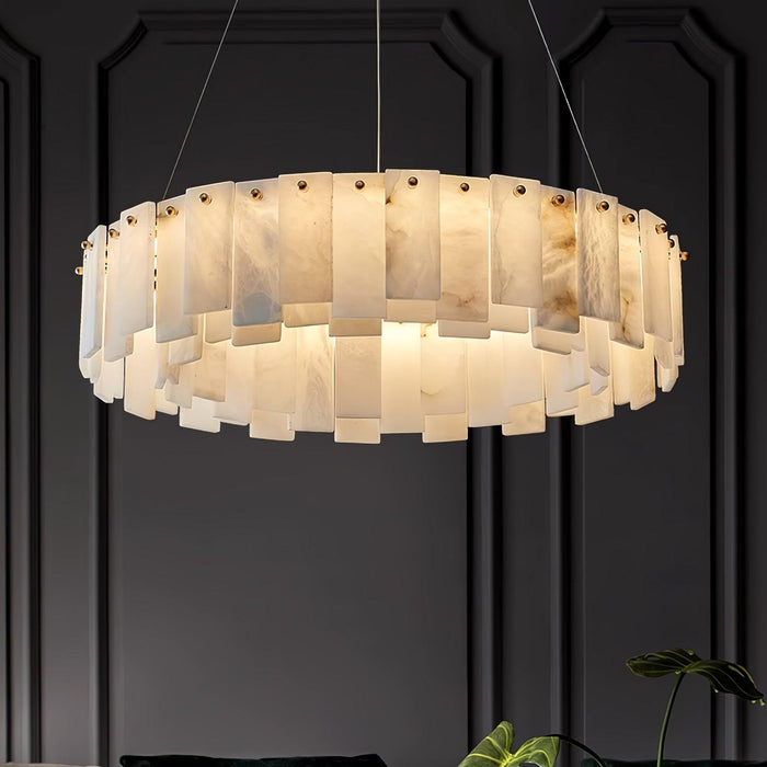 Celestial Alabaster Round Chandelier - Simprolos