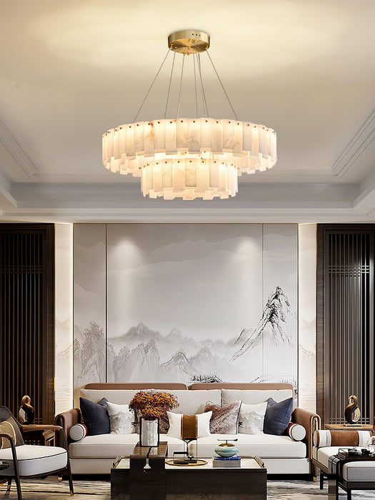 Celestial Alabaster Round Chandelier - Simprolos