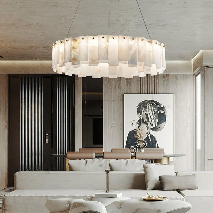 Celestial Alabaster Round Chandelier - Simprolos