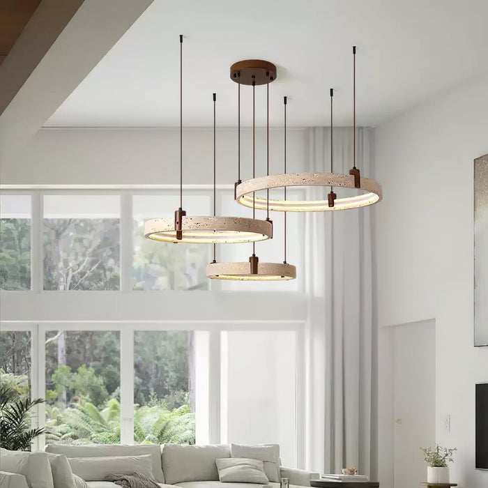 Celestial Orbit Travertine Chandelier - Simprolos