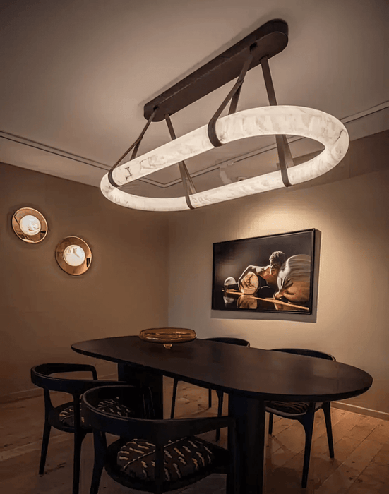 Circle Alabaster Chandelier - Simprolos
