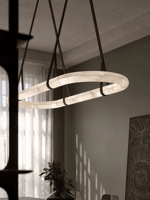 Circle Alabaster Chandelier - Simprolos