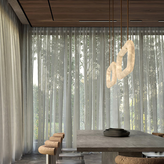 Circle Alabaster Chandelier - Simprolos