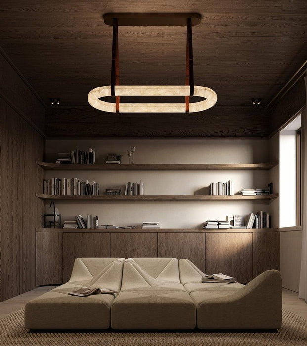 Circle Alabaster Chandelier - Simprolos