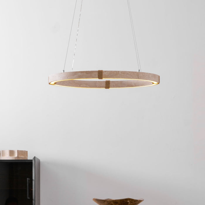 Circle Travertine Pendant Lamp - Simprolos