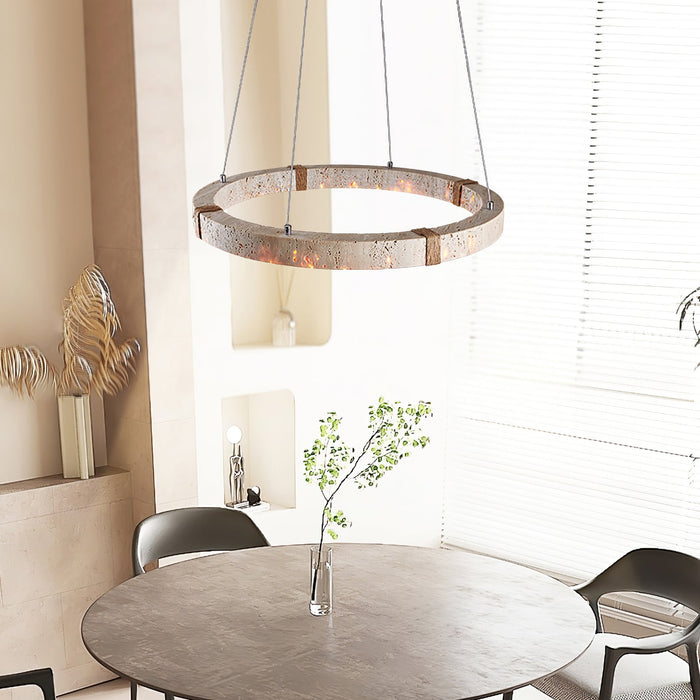 Circle Travertine Pendant Lamp - Simprolos