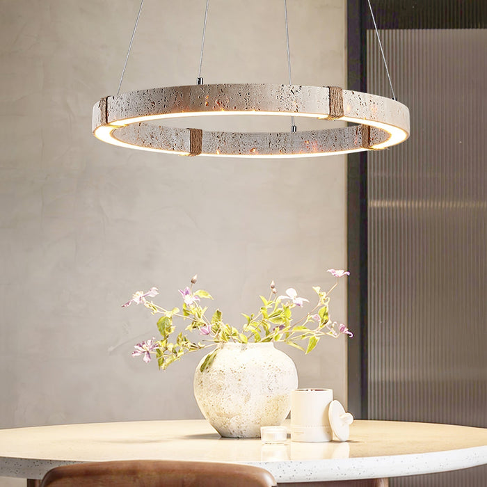 Circle Travertine Pendant Lamp - Simprolos