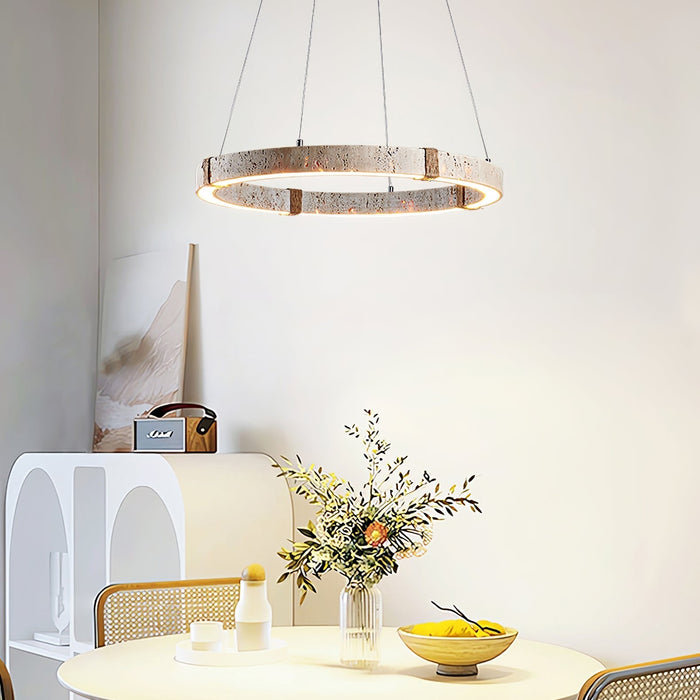 Circle Travertine Pendant Lamp - Simprolos