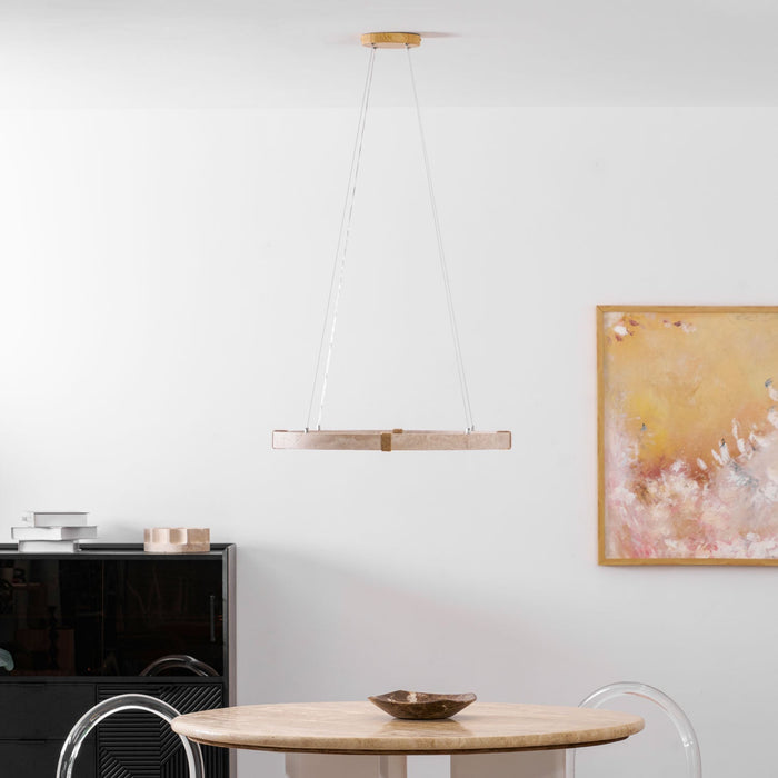 Circle Travertine Pendant Lamp - Simprolos