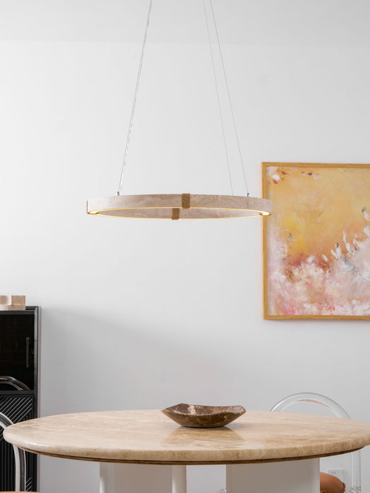 Circle Travertine Pendant Lamp - Simprolos