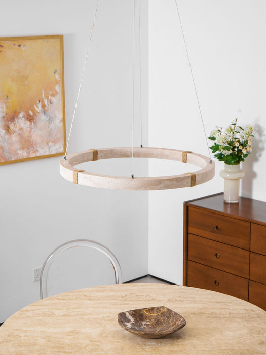 Circle Travertine Pendant Lamp - Simprolos