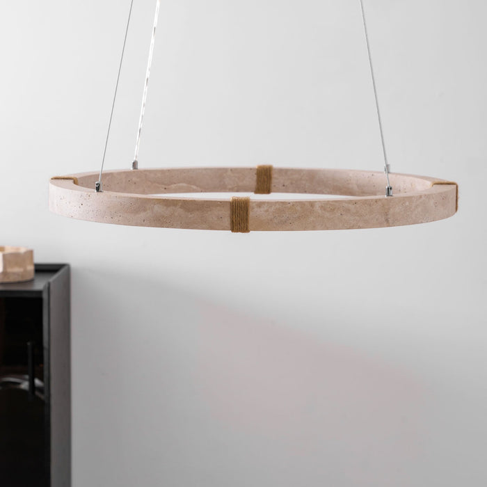 Circle Travertine Pendant Lamp - Simprolos