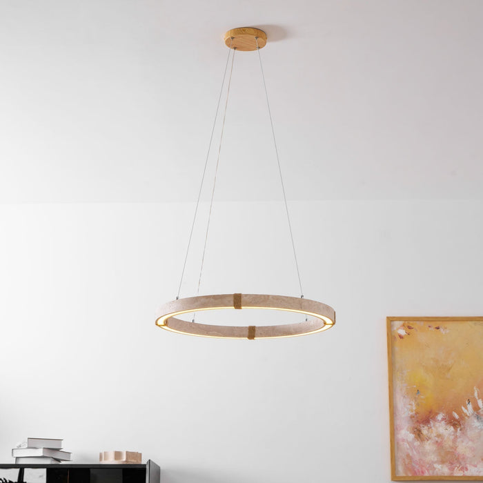 Circle Travertine Pendant Lamp - Simprolos