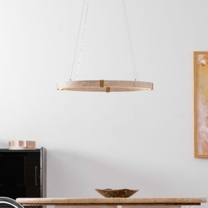 Circle Travertine Pendant Lamp - Simprolos