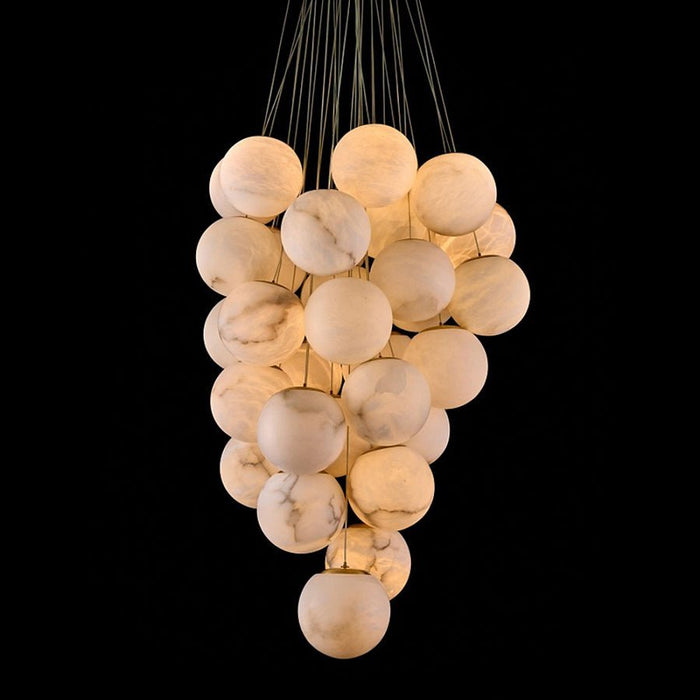 Cluster Alabaster Globe Chandelier - Simprolos