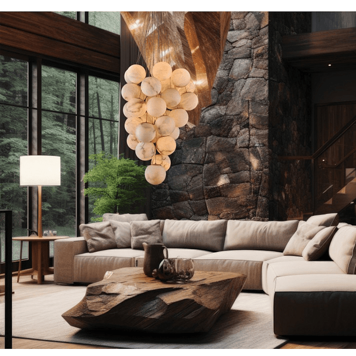 Cluster Alabaster Globe Chandelier - Simprolos