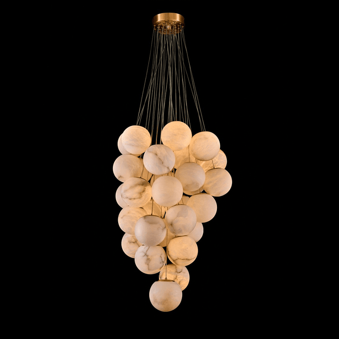 Cluster Alabaster Globe Chandelier - Simprolos