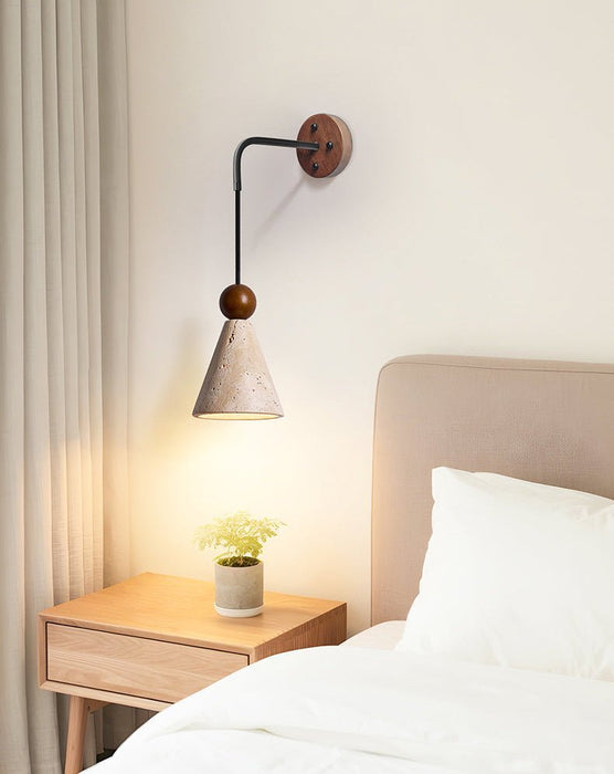 Cone Wood Bead Wall Sconce - Simprolos