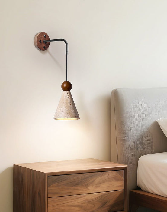 Cone Wood Bead Wall Sconce - Simprolos