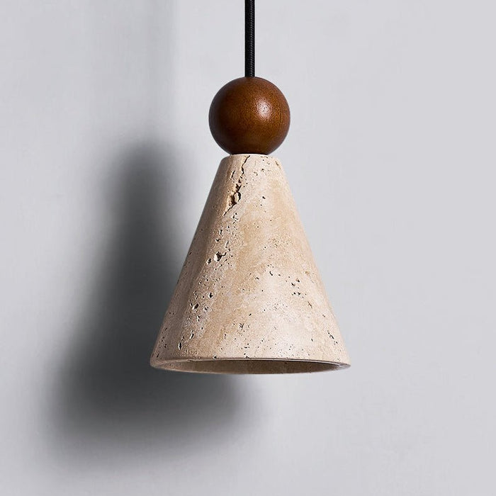 Cone Wood Bead Wall Sconce - Simprolos