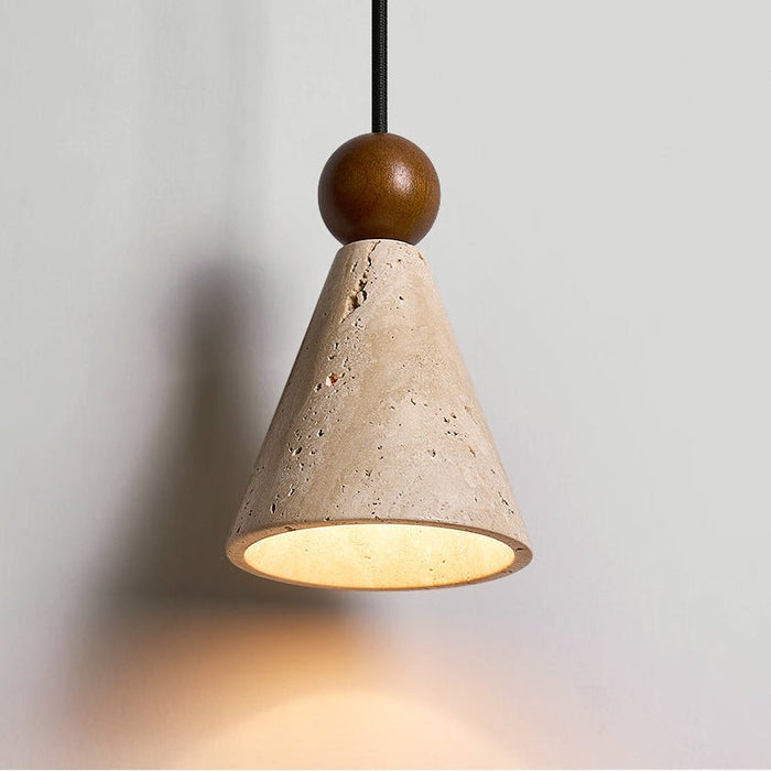 Cone Wood Bead Wall Sconce - Simprolos