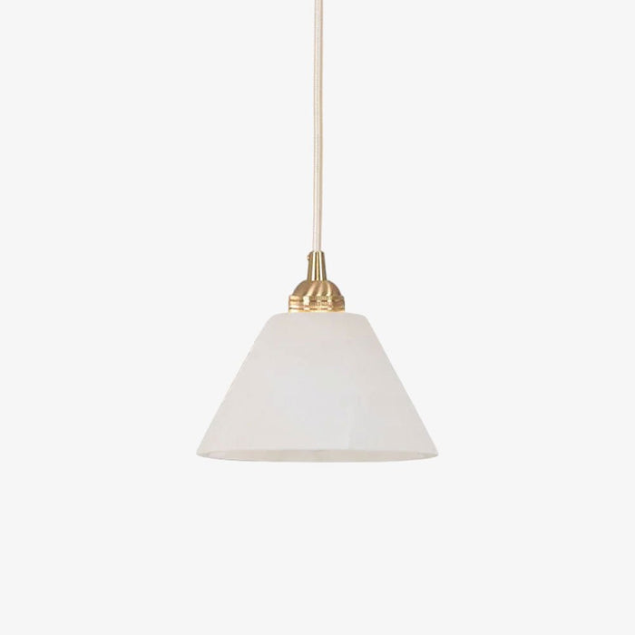 Conical Alabaster Brass Pendant Lamp - Simprolos