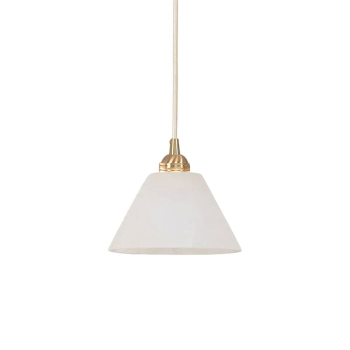 Conical Alabaster Brass Pendant Lamp - Simprolos