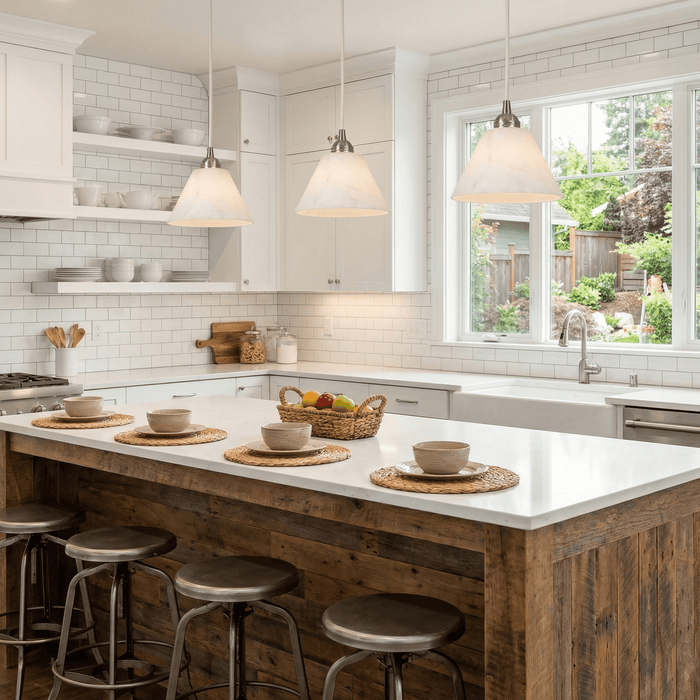 Conical Alabaster Brass Pendant Lamp - Simprolos