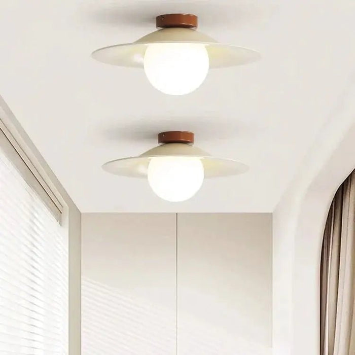 Cream Retro Iron Aisle Ceiling Lamp - Simprolos