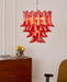 Crimson Glass Petals Chandelier - Simprolos