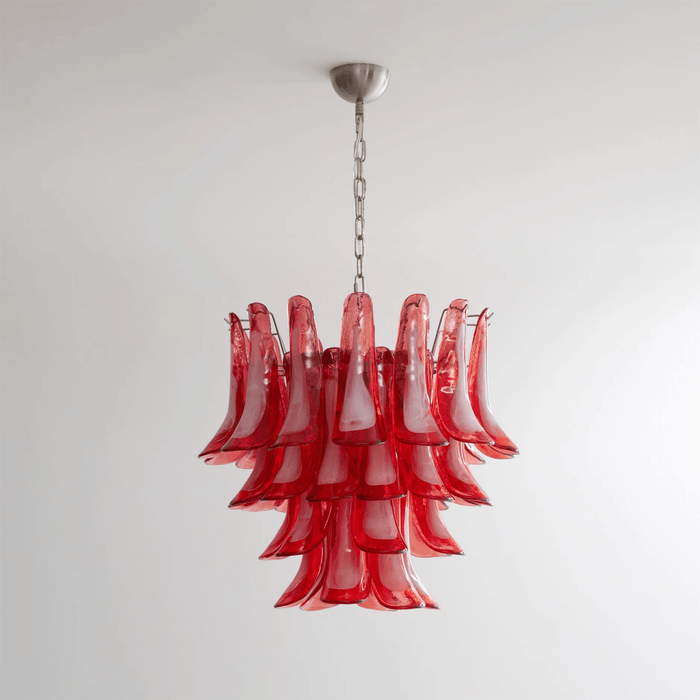Crimson Glass Petals Chandelier - Simprolos