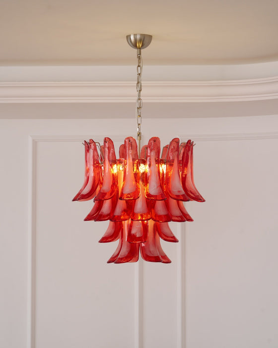 Crimson Glass Petals Chandelier - Simprolos