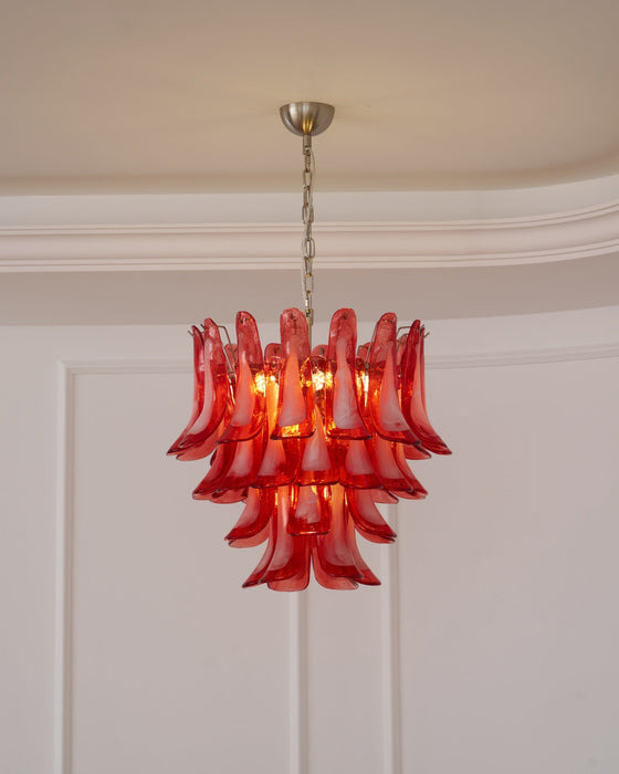 Crimson Glass Petals Chandelier - Simprolos