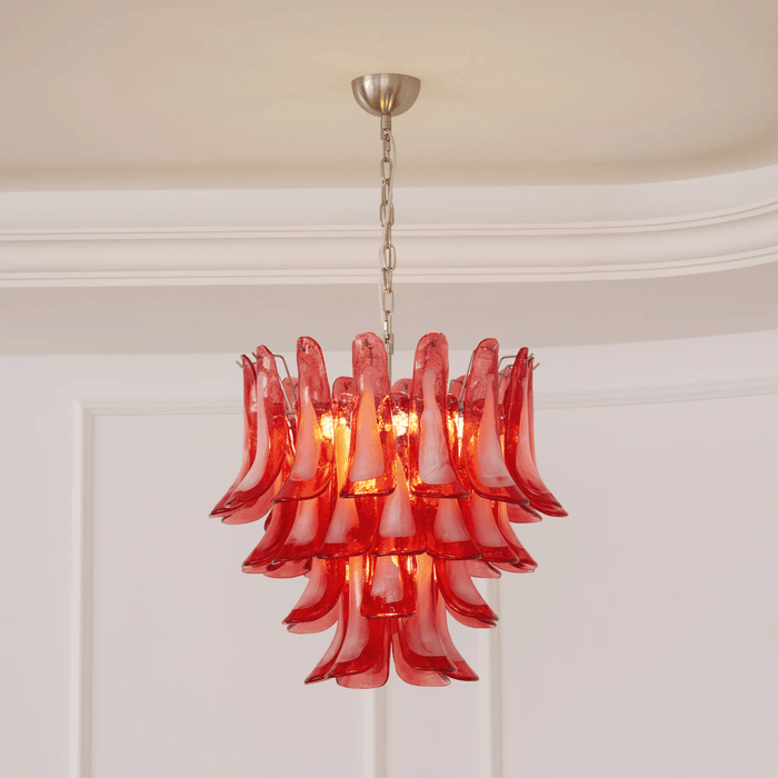 Crimson Glass Petals Chandelier - Simprolos