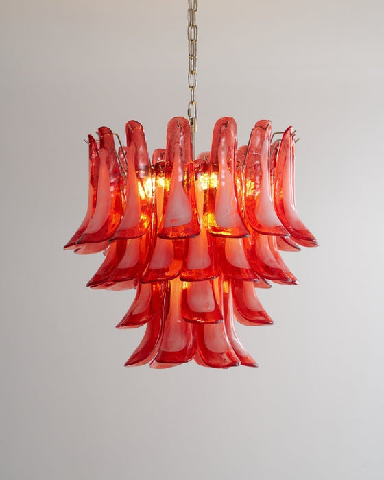 Crimson Glass Petals Chandelier - Simprolos