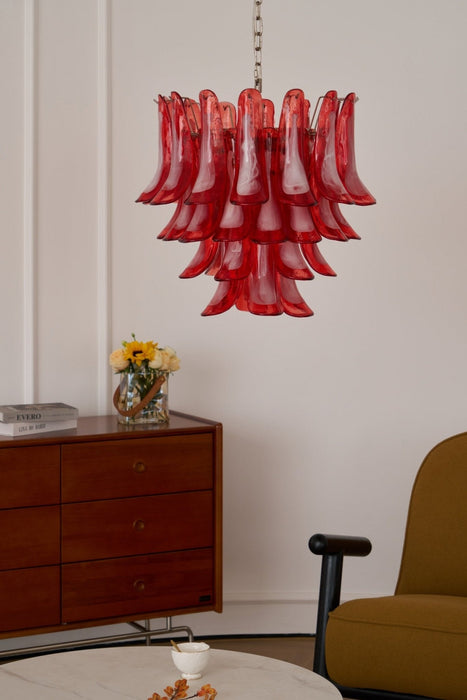 Crimson Glass Petals Chandelier - Simprolos