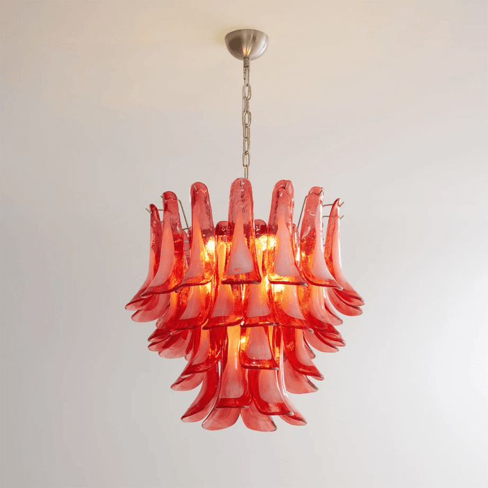 Crimson Glass Petals Chandelier - Simprolos