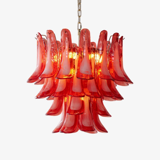 Crimson Glass Petals Chandelier - Simprolos