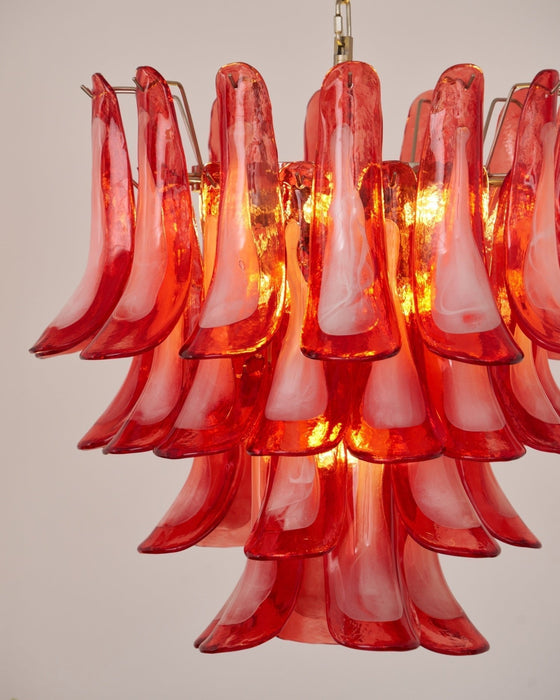 Crimson Glass Petals Chandelier - Simprolos
