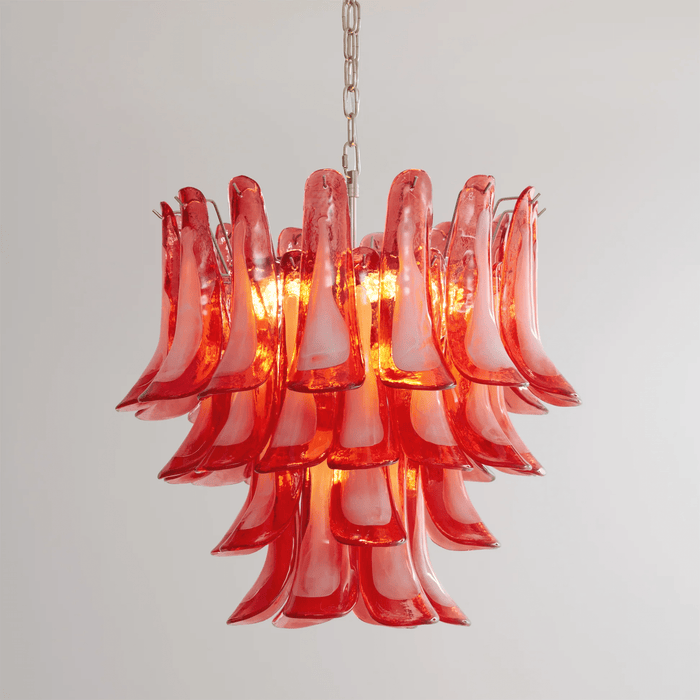Crimson Glass Petals Chandelier - Simprolos