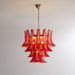 Crimson Glass Petals Chandelier - Simprolos
