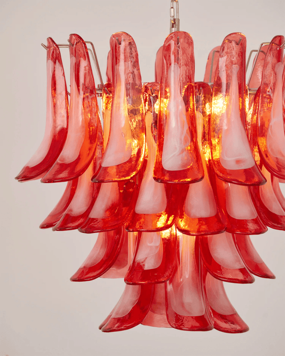 Crimson Glass Petals Chandelier - Simprolos