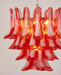 Crimson Glass Petals Chandelier - Simprolos