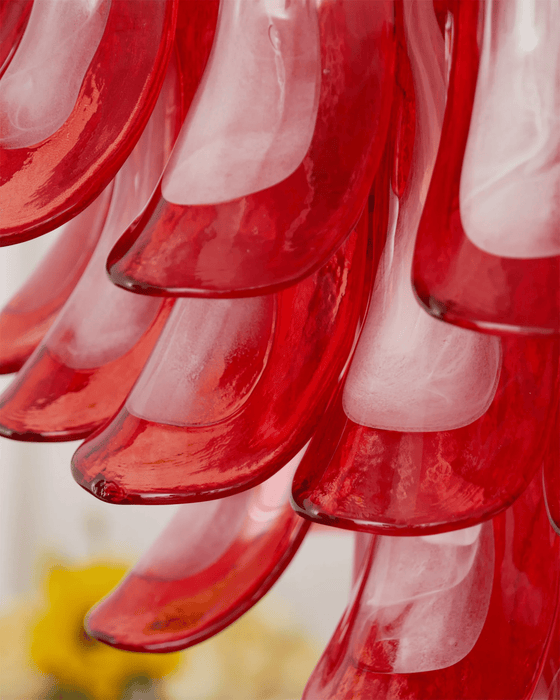 Crimson Glass Petals Chandelier - Simprolos