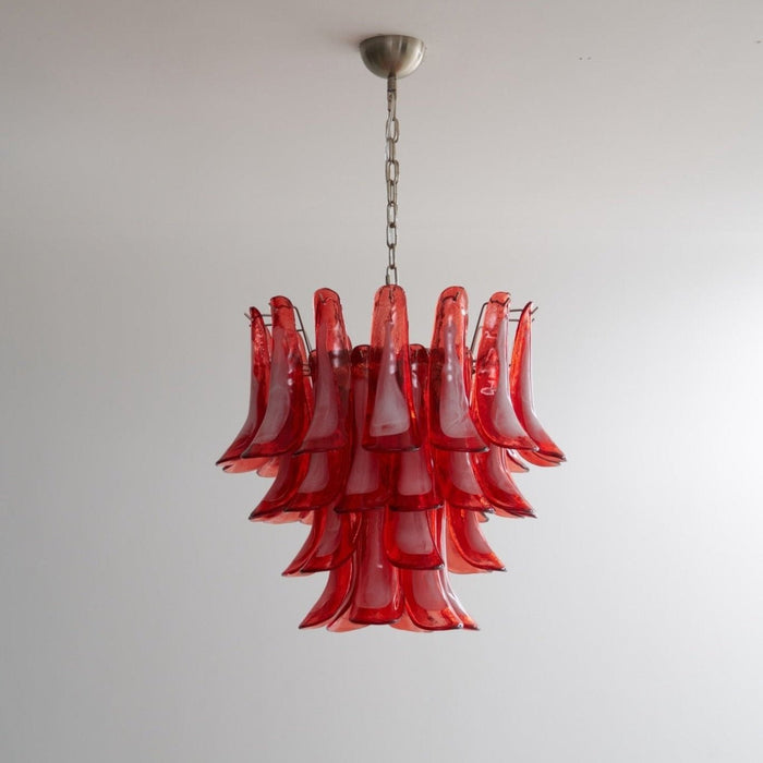 Crimson Glass Petals Chandelier - Simprolos