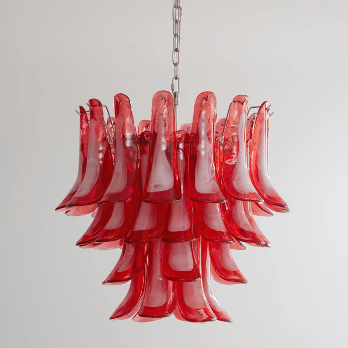 Crimson Glass Petals Chandelier - Simprolos