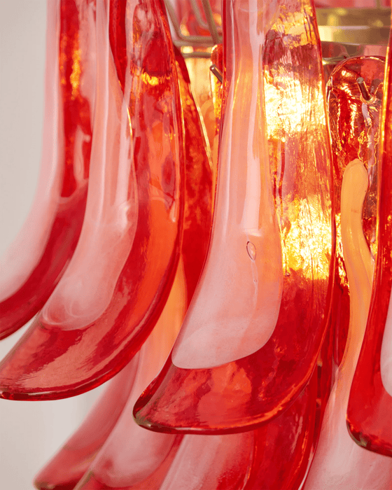Crimson Glass Petals Chandelier - Simprolos